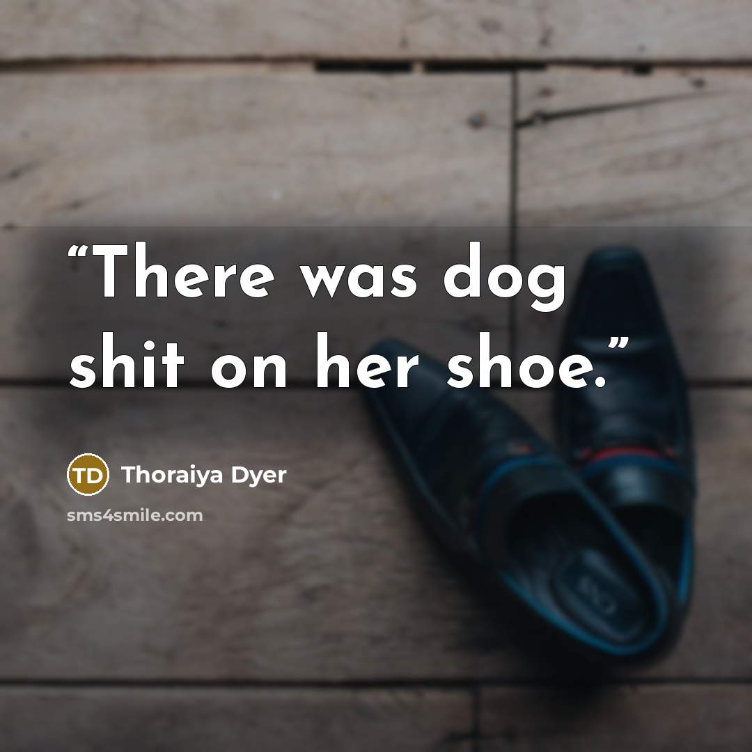 “There was dog shit on her shoe.” quote by Thoraiya Dyer