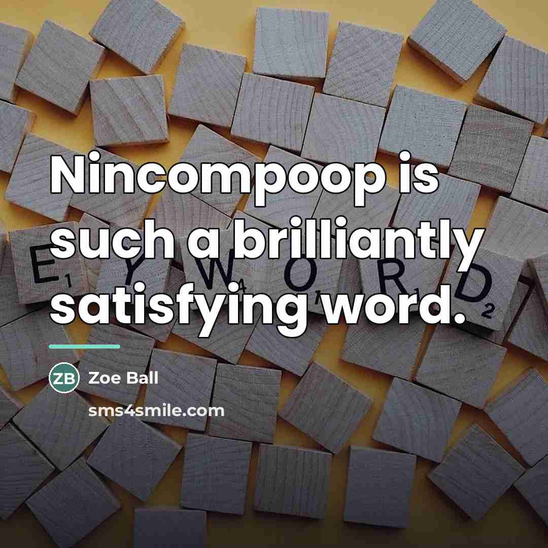 “Nincompoop is such a brilliantly satisfying word.…” quote by Zoe Ball