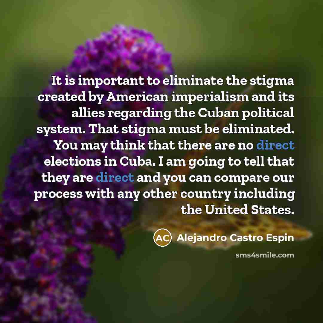 “It is important to eliminate the stigma created by American…” quote by Alejandro Castro Espin