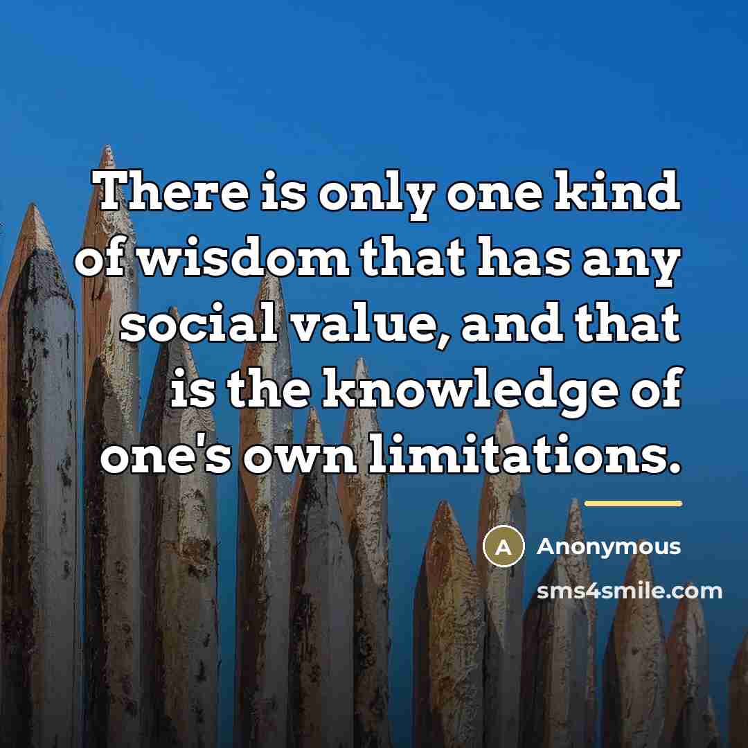 “There is only one kind of wisdom that has any…” quote by Anonymous