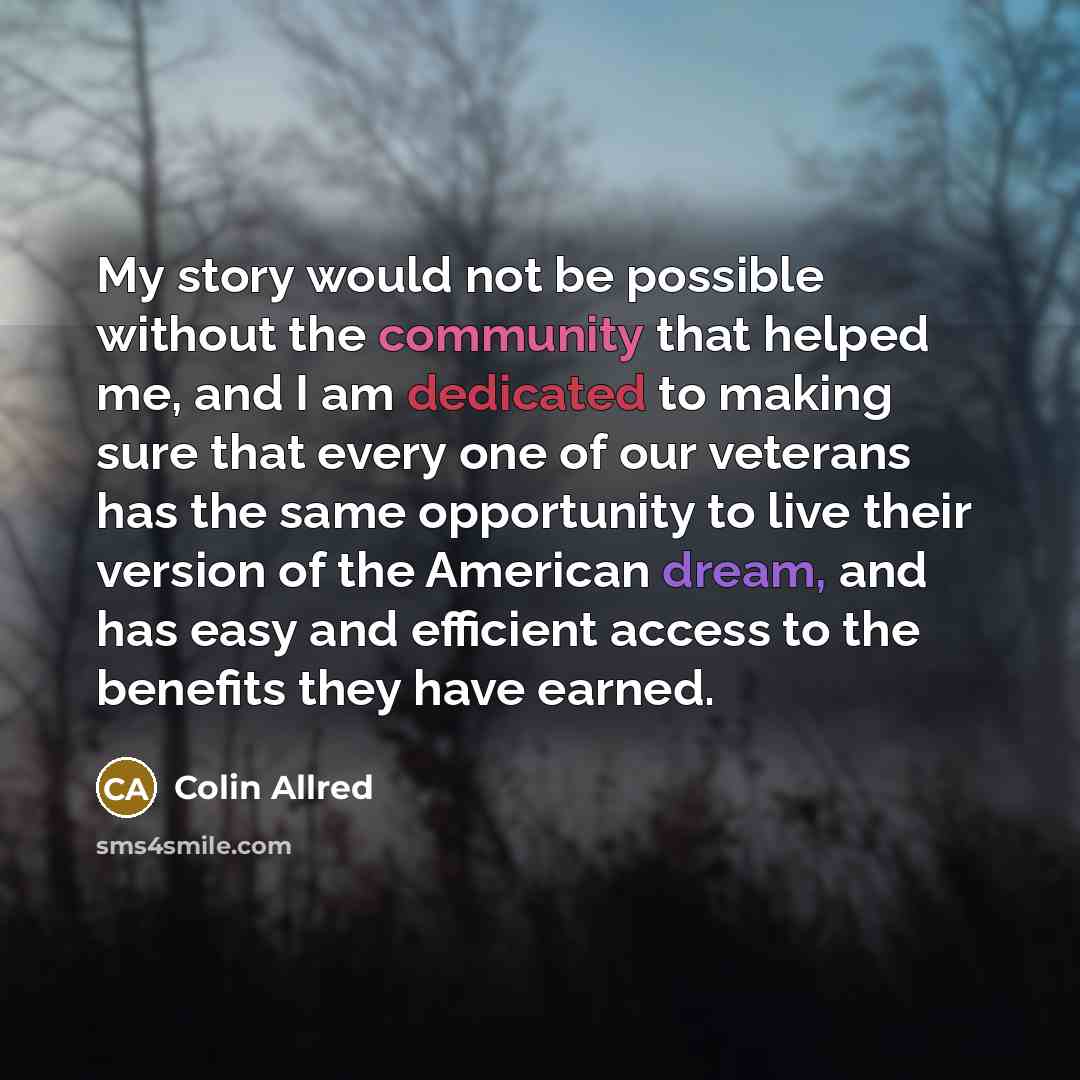 “My story would not be possible without the community that…” quote by Colin Allred