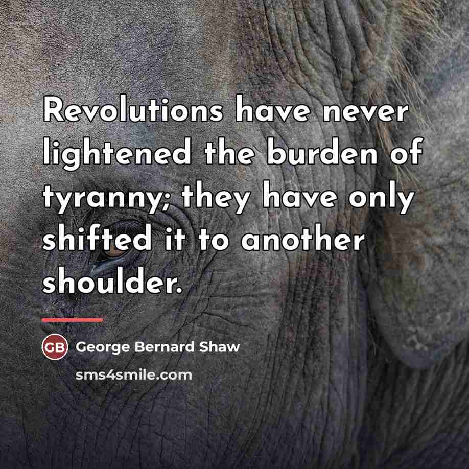 “Revolutions have never lightened the burden of tyranny; they have…” quote by George Bernard Shaw