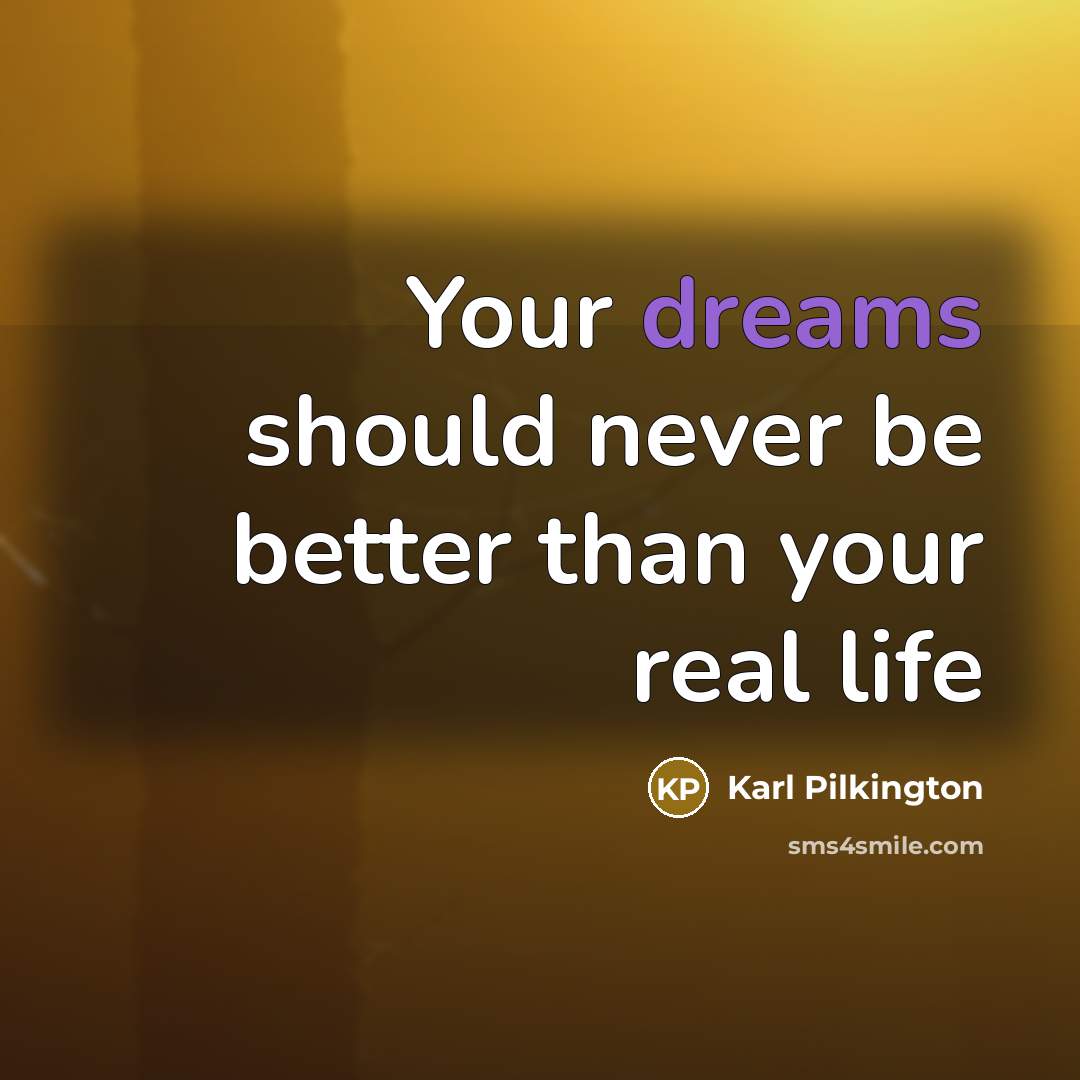 “Your dreams should never be better than your real life…” quote by Karl Pilkington