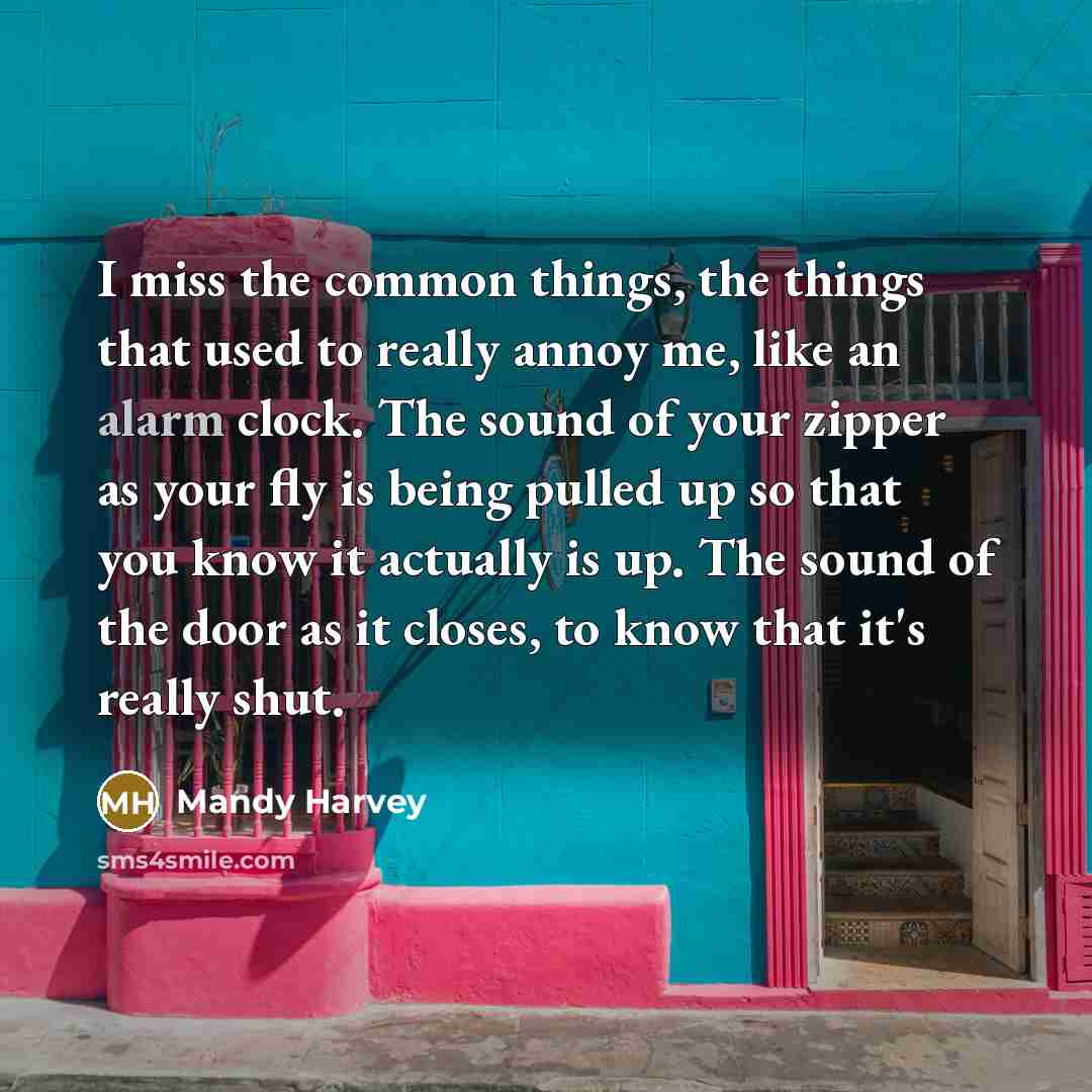 “I miss the common things, the things that used to…” quote by Mandy Harvey
