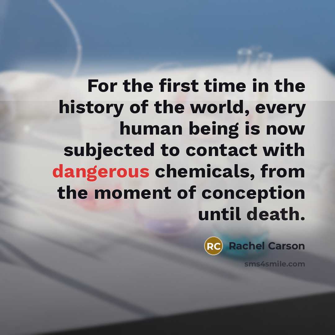 “For the first time in the history of the world,…” quote by Rachel Carson
