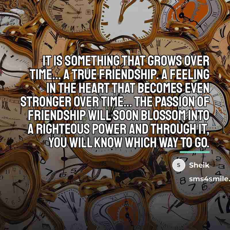 “It is something that grows over time... A true friendship.…” quote by Anonymous