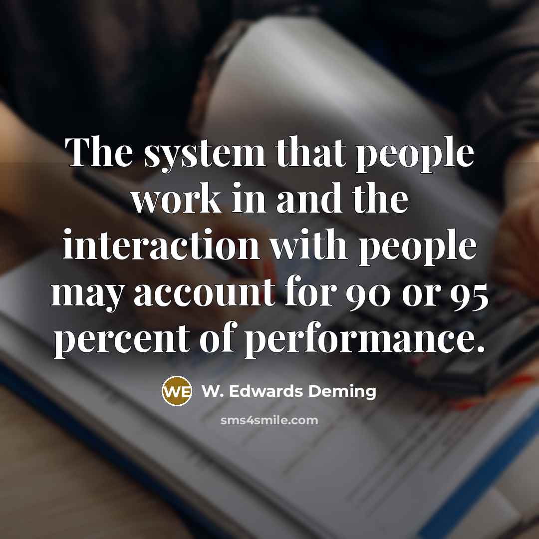 “The system that people work in and the interaction with…” quote by W. Edwards Deming