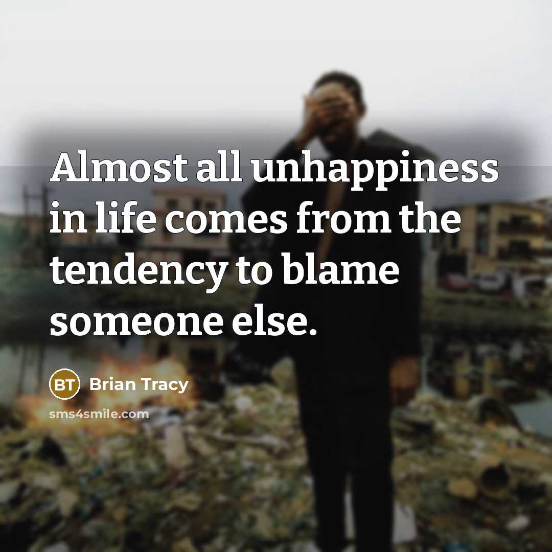 “Almost all unhappiness in life comes from the tendency to…” quote by Brian Tracy