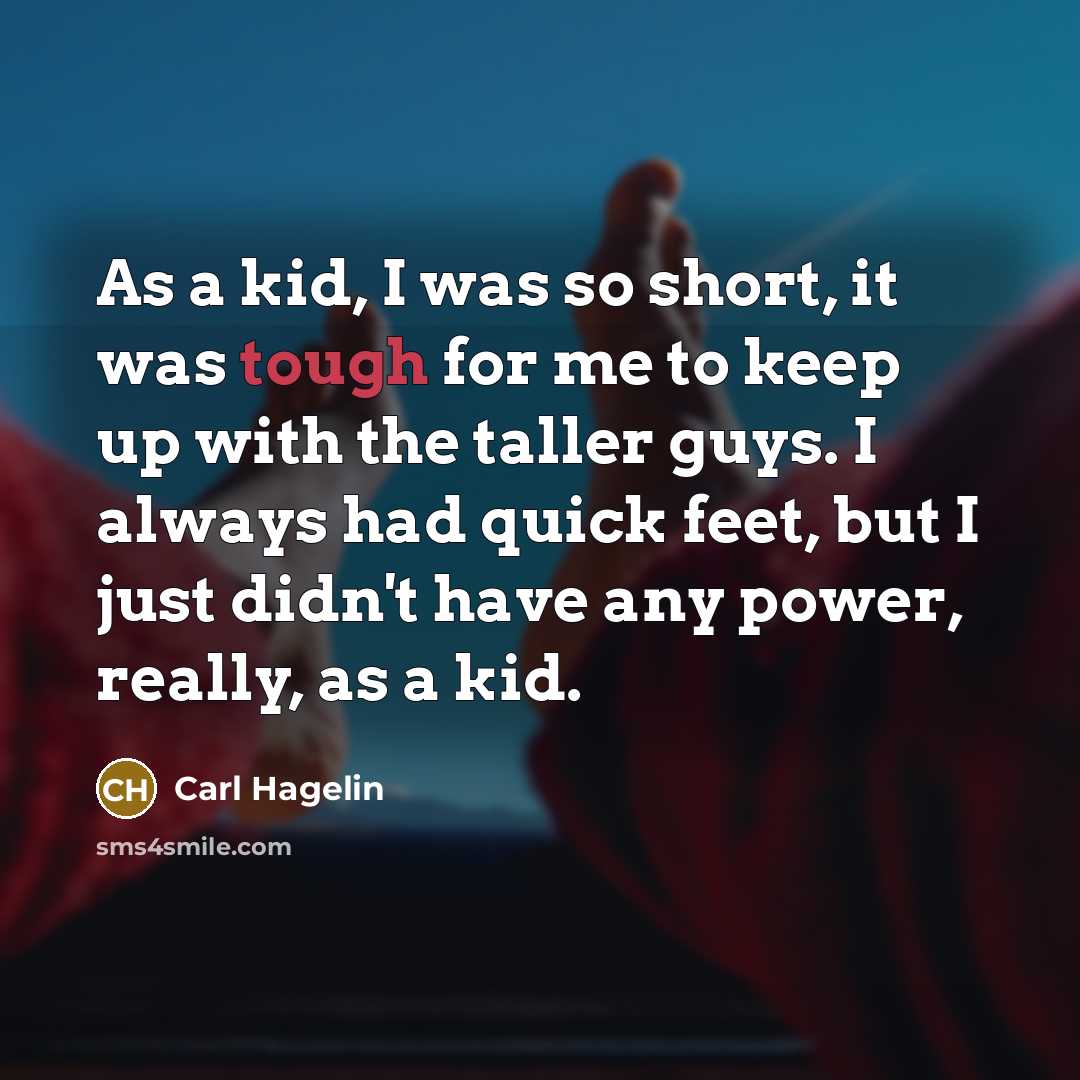 “As a kid, I was so short, it was tough…” quote by Carl Hagelin