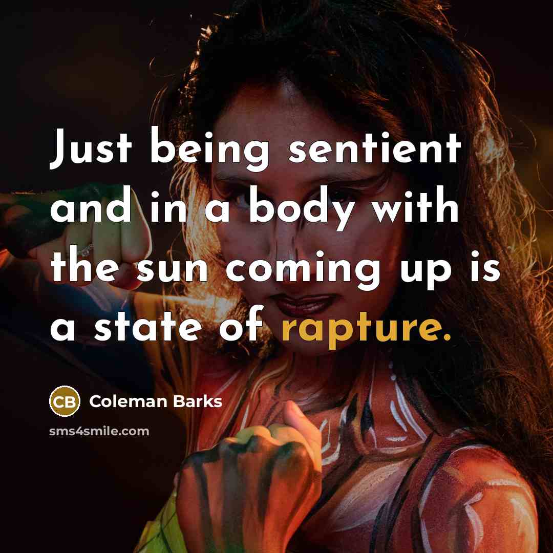“Just being sentient and in a body with the sun…” quote by Coleman Barks
