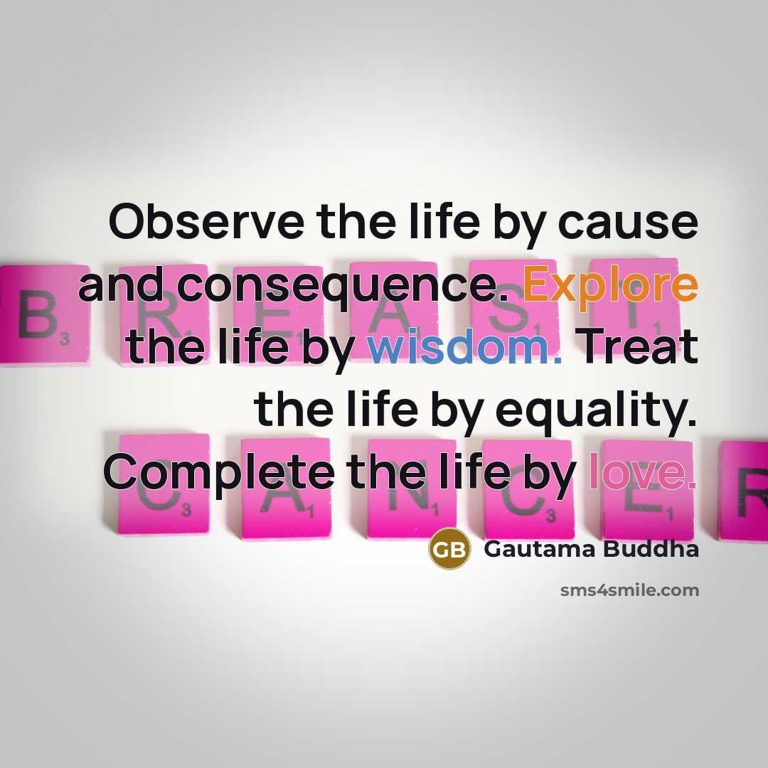 “Observe the life by cause and consequence. Explore the life…” quote by Gautama Buddha