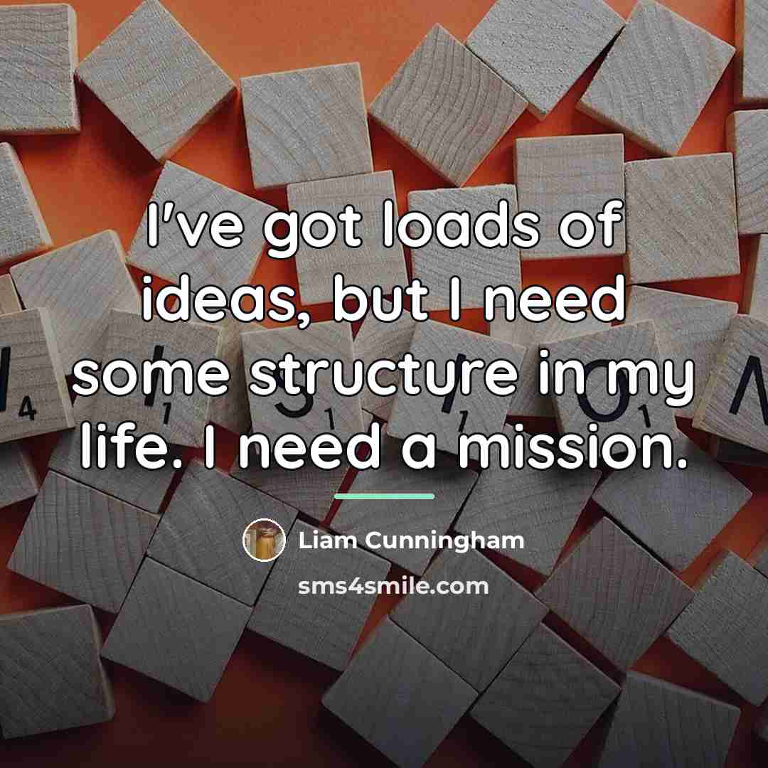 “I've got loads of ideas, but I need some structure…” quote by Liam Cunningham