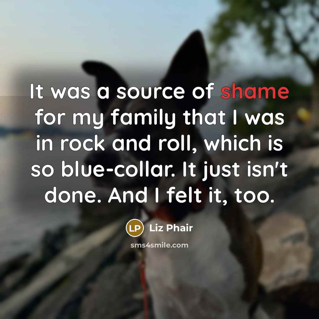 “It was a source of shame for my family that…” quote by Liz Phair