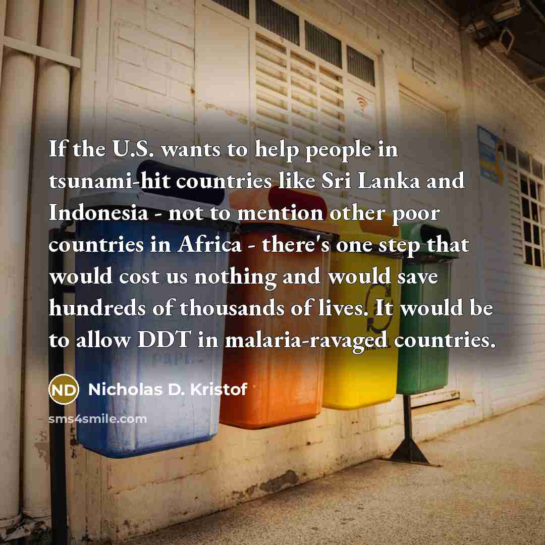 “If the U.S. wants to help people in tsunami-hit countries…” quote by Nicholas D. Kristof