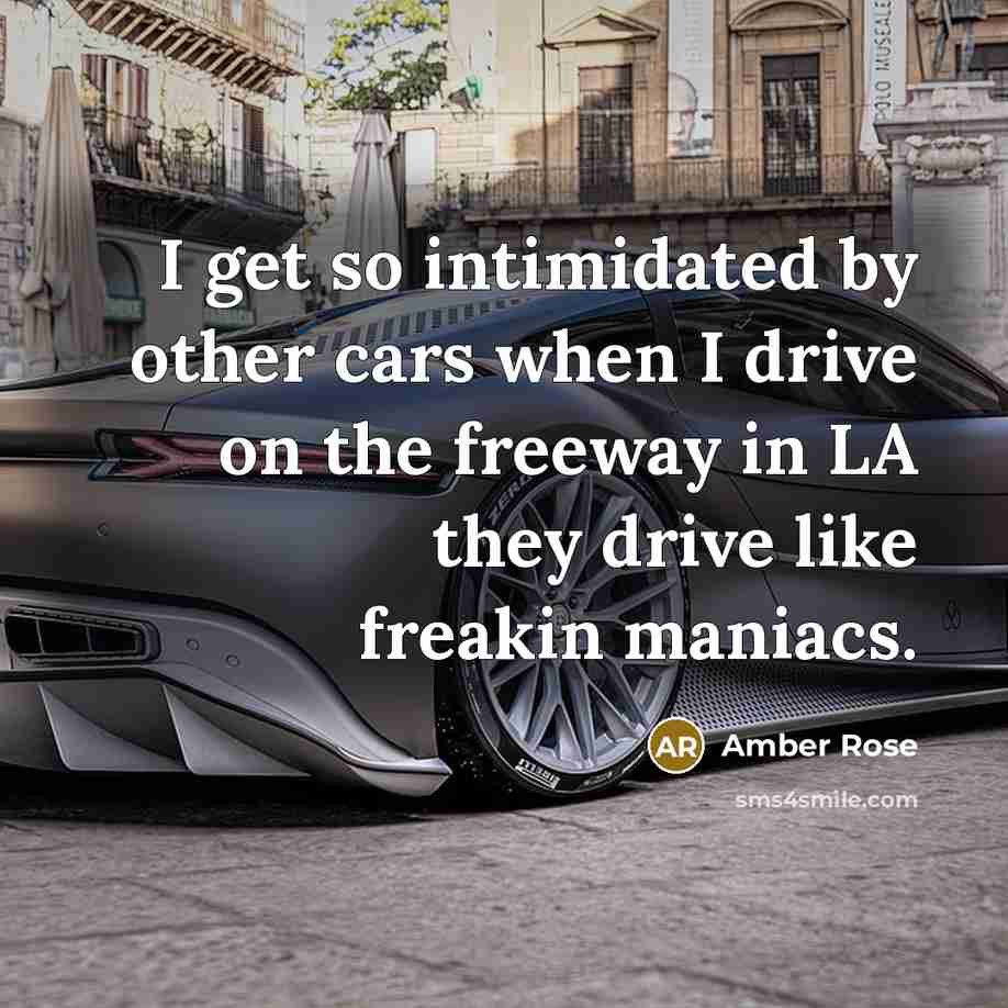 “I get so intimidated by other cars when I drive…” quote by Amber Rose