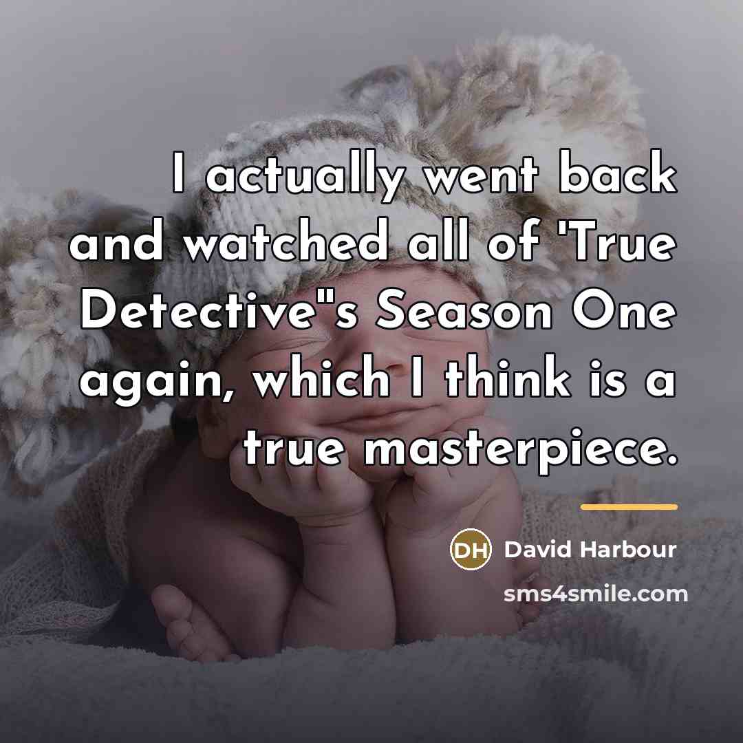 “I actually went back and watched all of 'True Detective''s…” quote by David Harbour