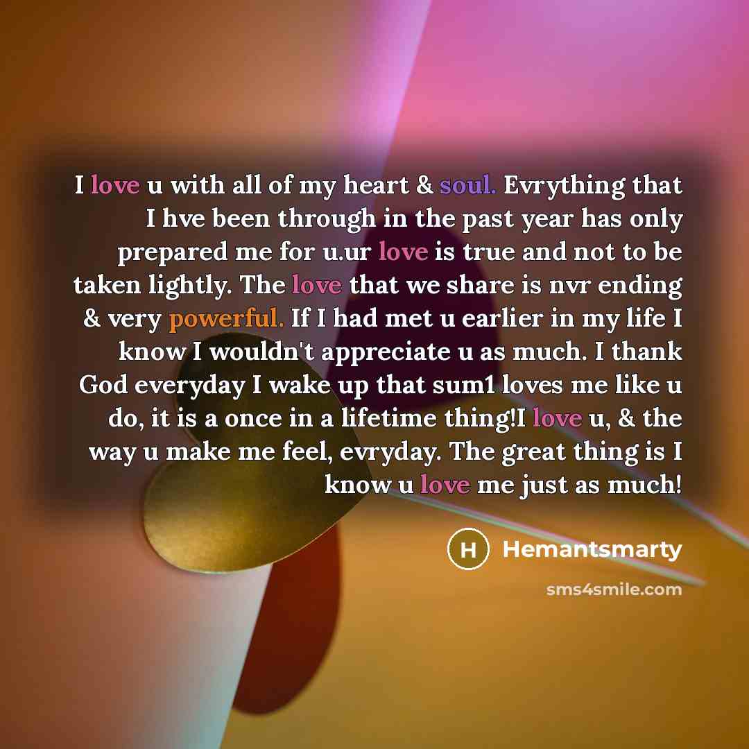 “I love u with all of my heart & soul.…” quote by Hemantsmarty