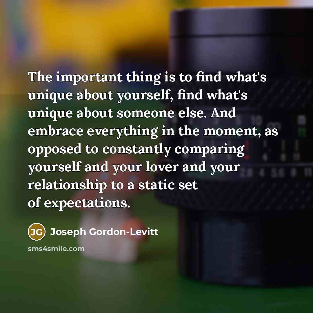 “The important thing is to find what's unique about yourself,…” quote by Joseph Gordon-Levitt