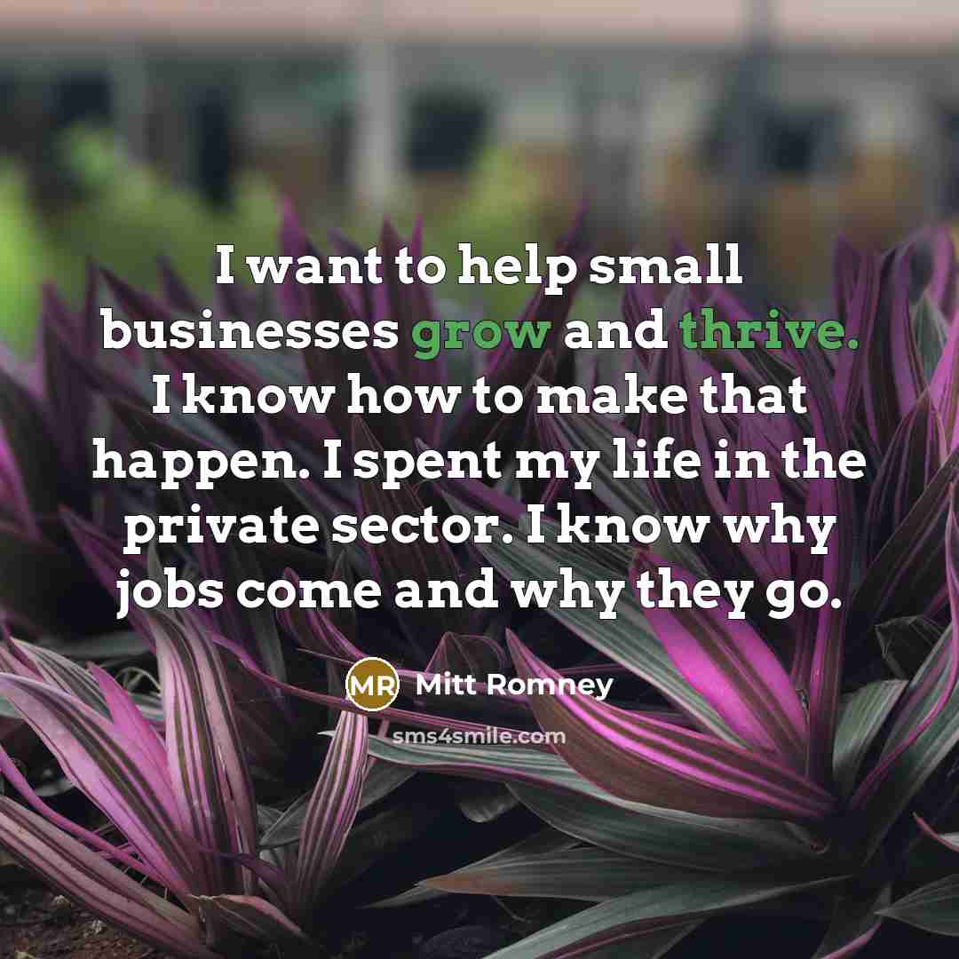 “I want to help small businesses grow and thrive. I…” quote by Mitt Romney
