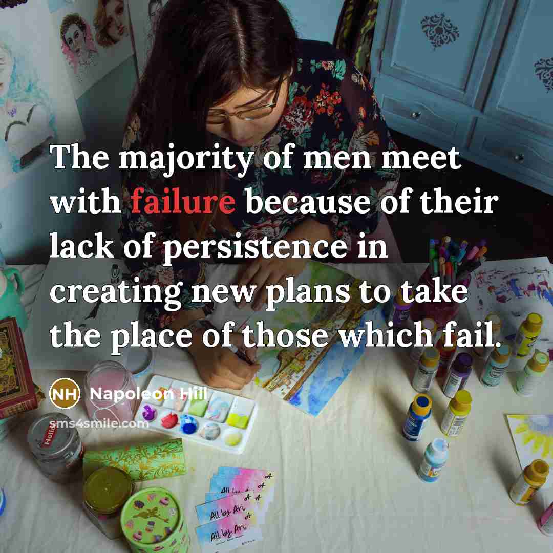 “The majority of men meet with failure because of their…” quote by Napoleon Hill