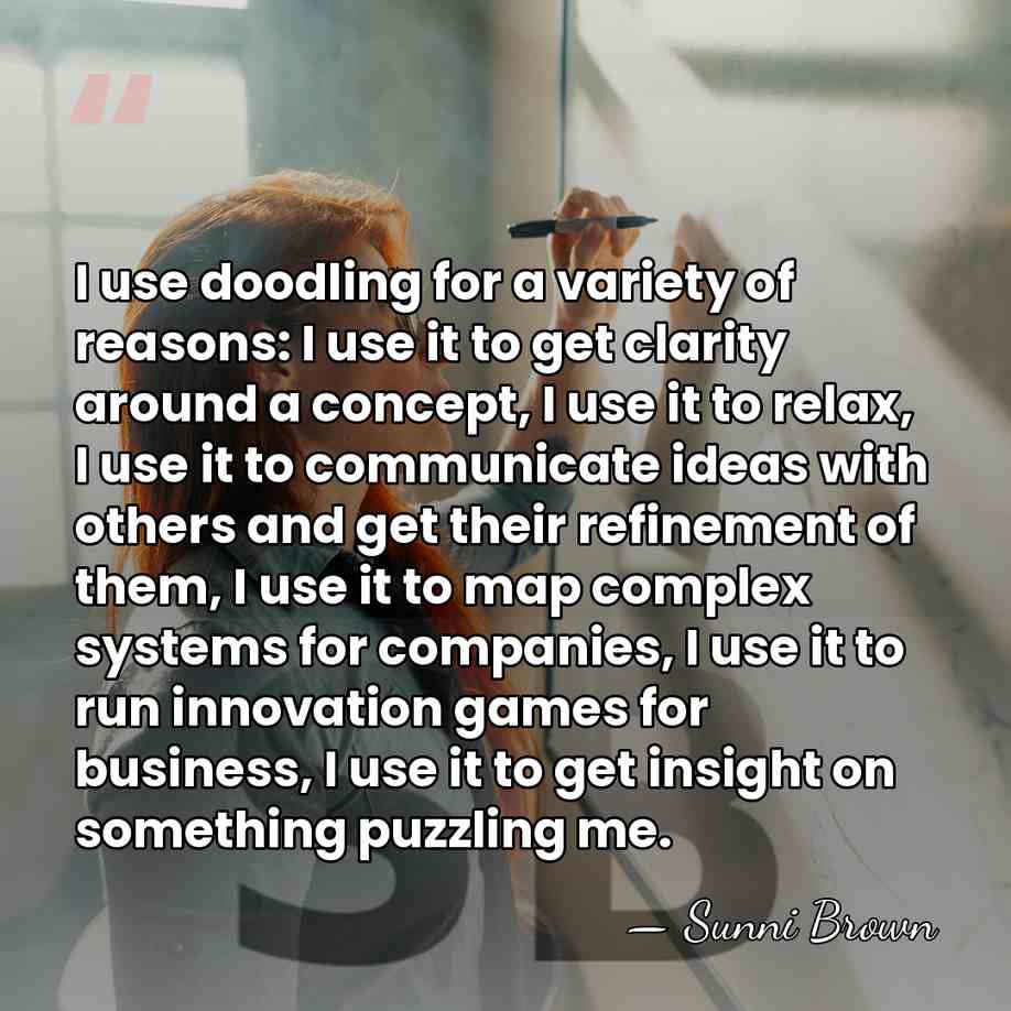 I use doodling for a variety of reasons: I use it to&hellip; - Sunni Brown