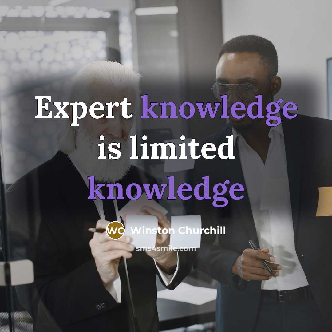 “Expert knowledge is limited knowledge” quote by Winston Churchill