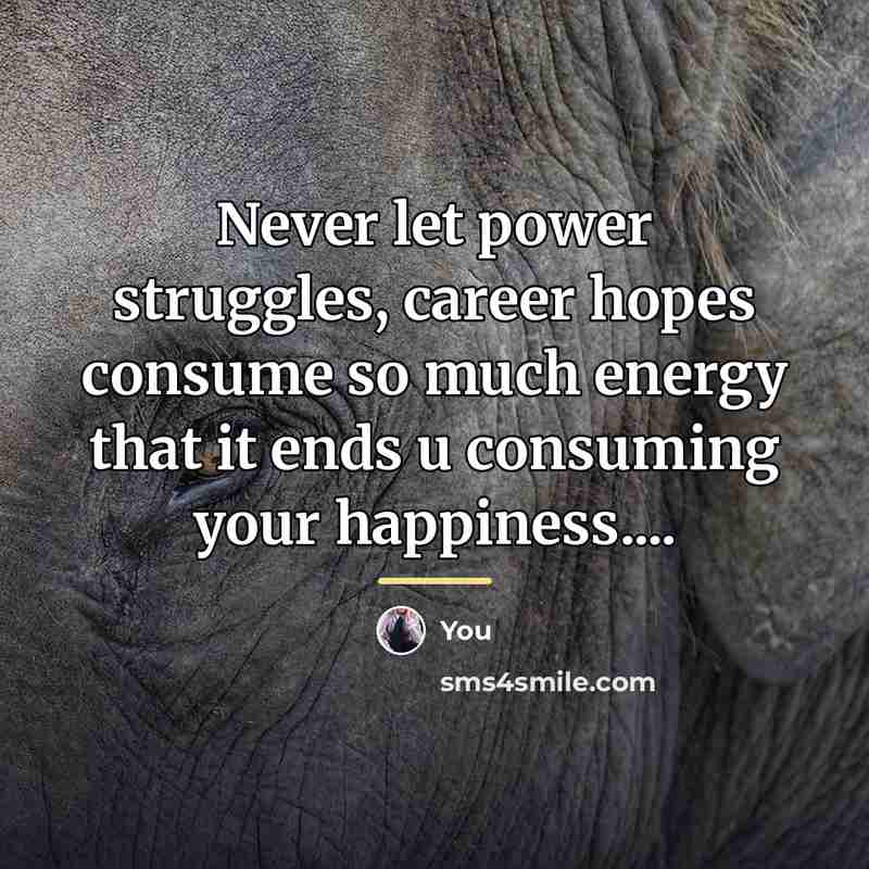 “Never let power struggles, career hopes consume so much energy…” quote by You