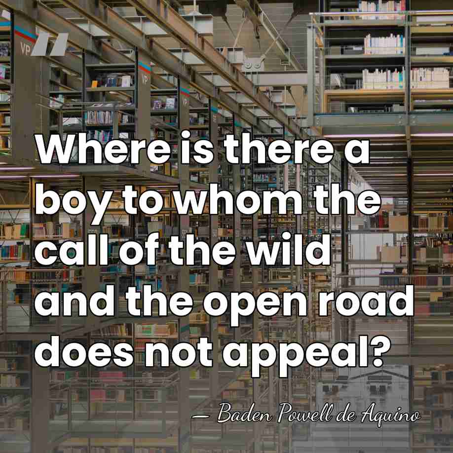 Where is there a boy to whom the call of the wild&hellip; - Baden Powell de Aquino