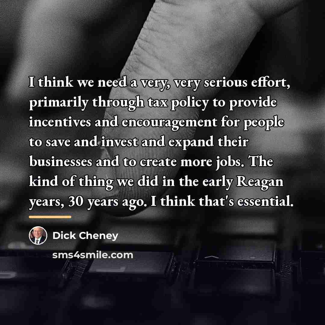 “I think we need a very, very serious effort, primarily…” quote by Dick Cheney
