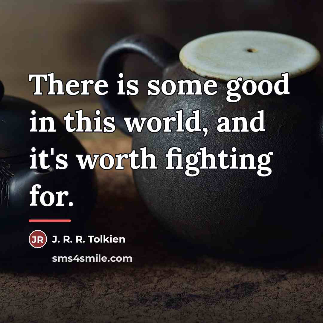 “There is some good in this world, and it's worth…” quote by J. R. R. Tolkien