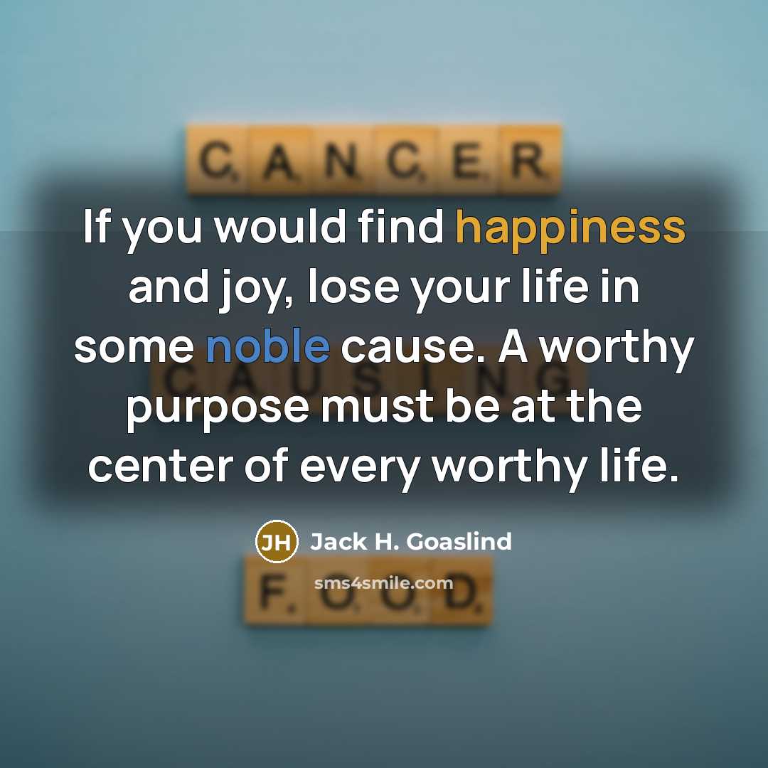 “If you would find happiness and joy, lose your life…” quote by Jack H. Goaslind