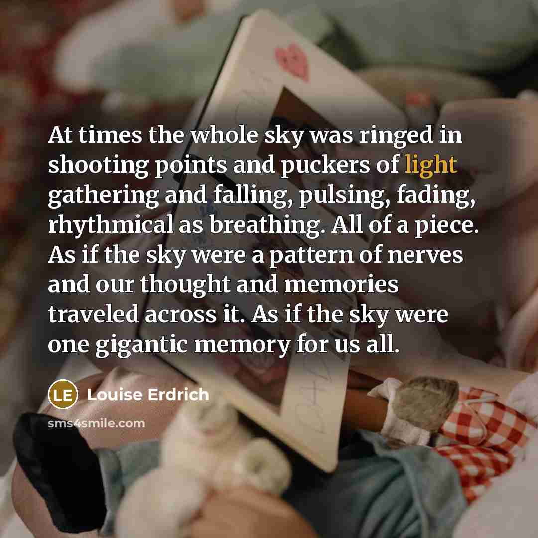 “At times the whole sky was ringed in shooting points…” quote by Louise Erdrich