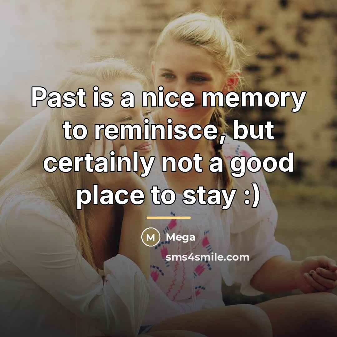 “Past is a nice memory to reminisce, but certainly not…” quote by Mega