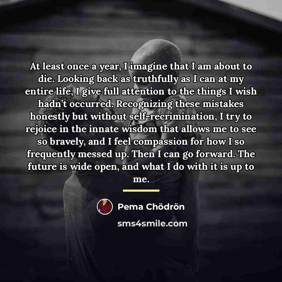 “At least once a year, I imagine that I am…” quote by Pema Chodron