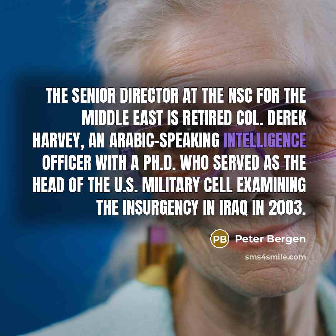 “The senior director at the NSC for the Middle East…” quote by Peter Bergen