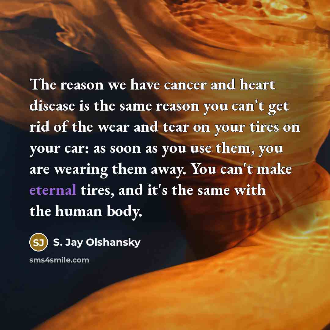 “The reason we have cancer and heart disease is the…” quote by S. Jay Olshansky