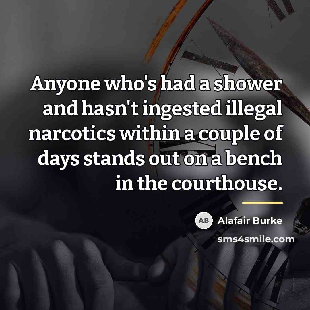 “Anyone who's had a shower and hasn't ingested illegal narcotics…” quote by Alafair Burke