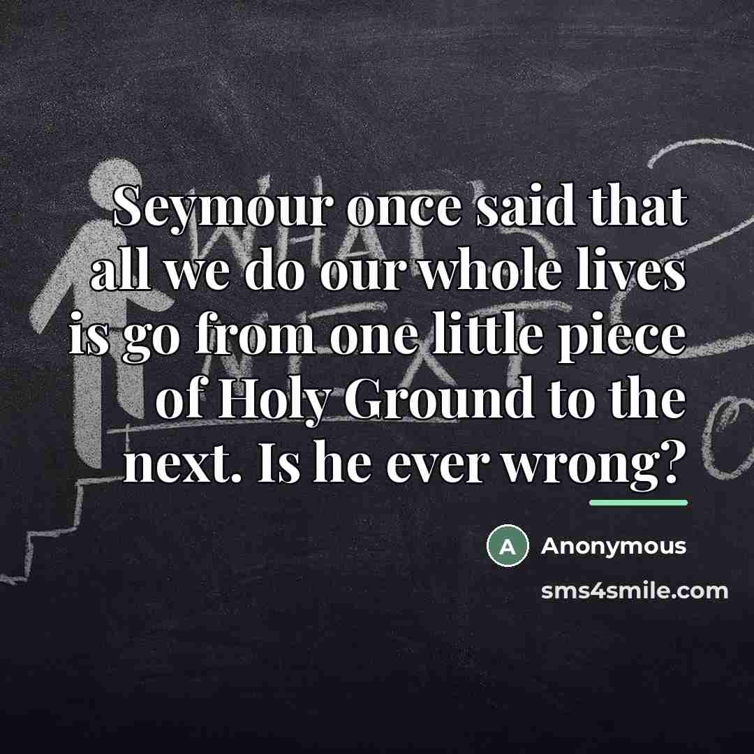 “Seymour once said that all we do our whole lives…” quote by Anonymous