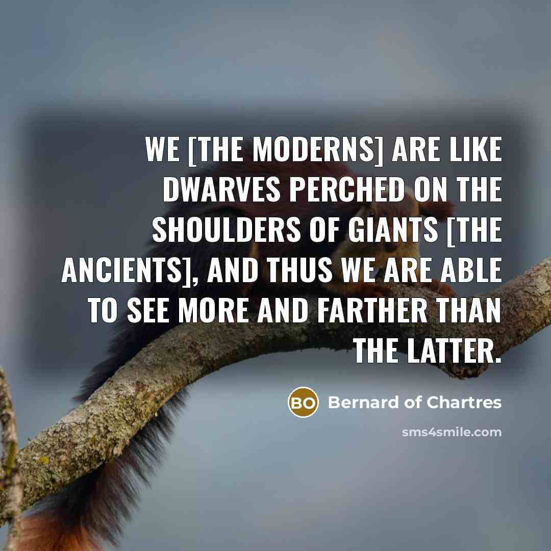 “We [the Moderns] are like dwarves perched on the shoulders…” quote by Bernard of Chartres