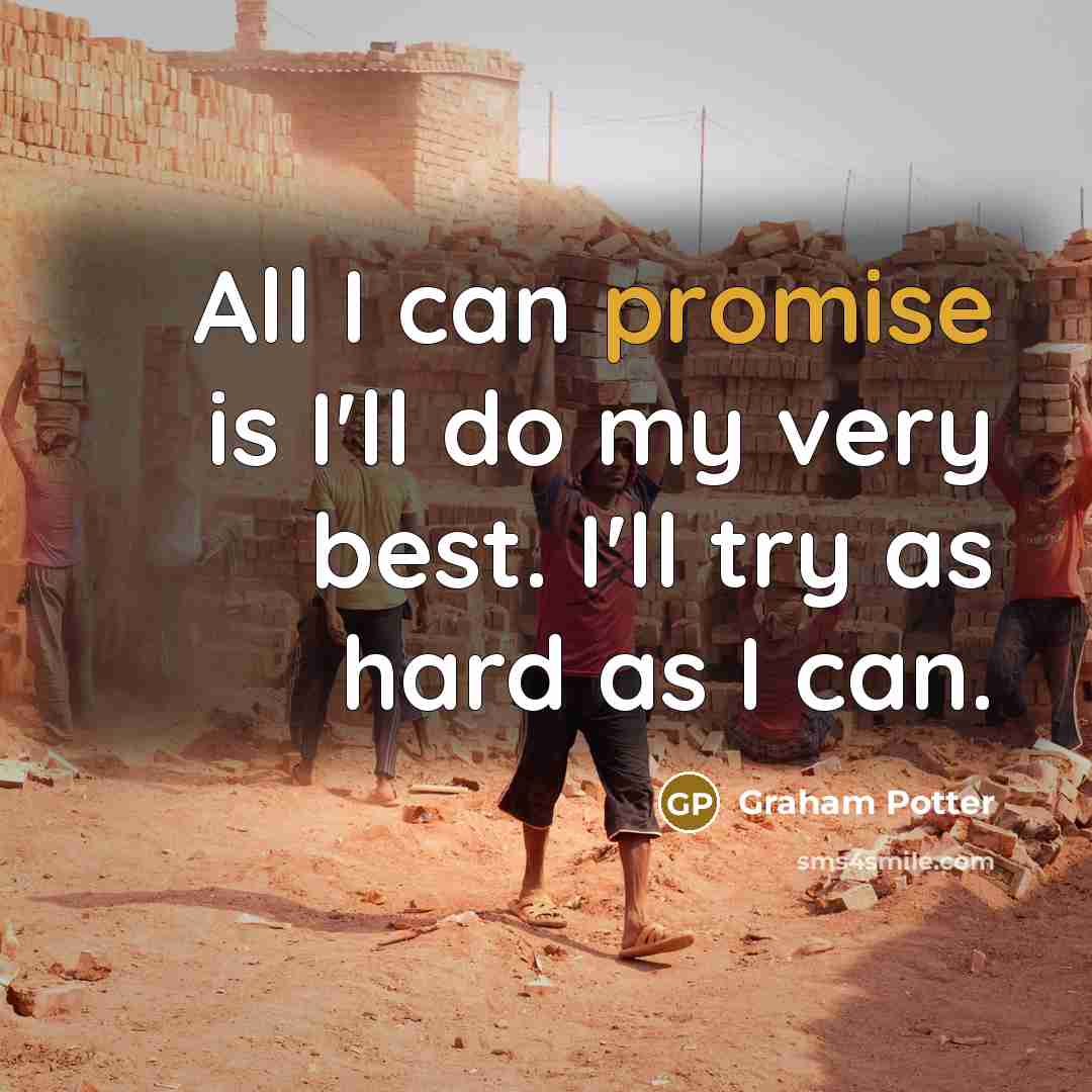 “All I can promise is I'll do my very best.…” quote by Graham Potter