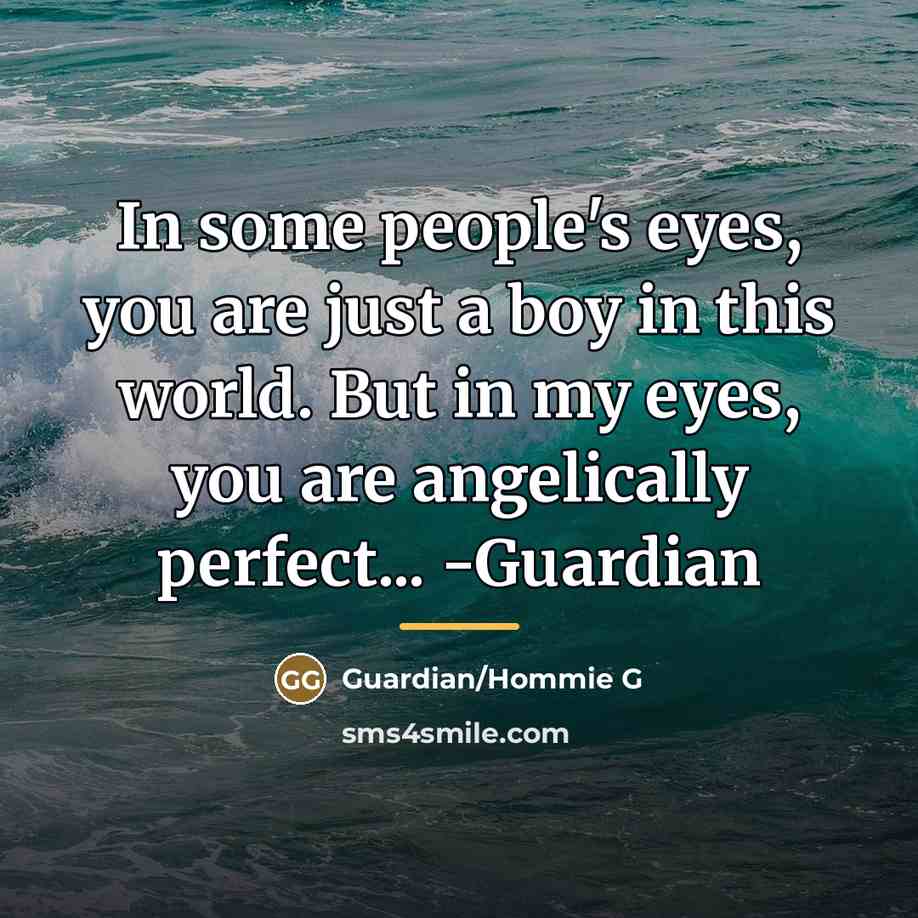 “In some people's eyes, you are just a boy in…” quote by Guardian/Hommie G