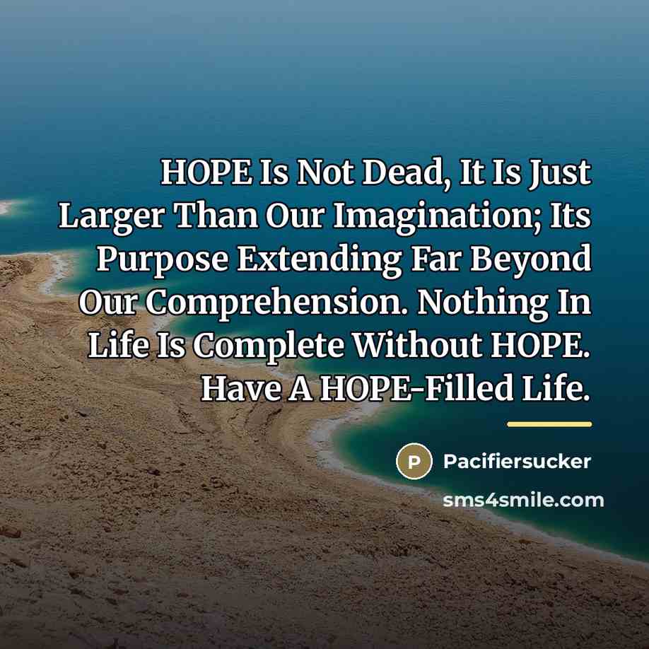 “HOPE Is Not Dead, It Is Just Larger Than Our…” quote by Pacifiersucker
