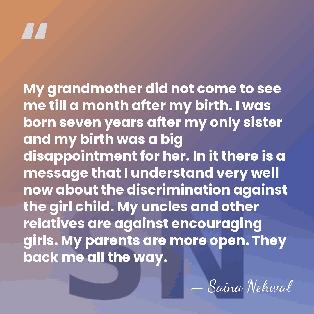 My grandmother did not come to see me till a month after&hellip; - Saina Nehwal