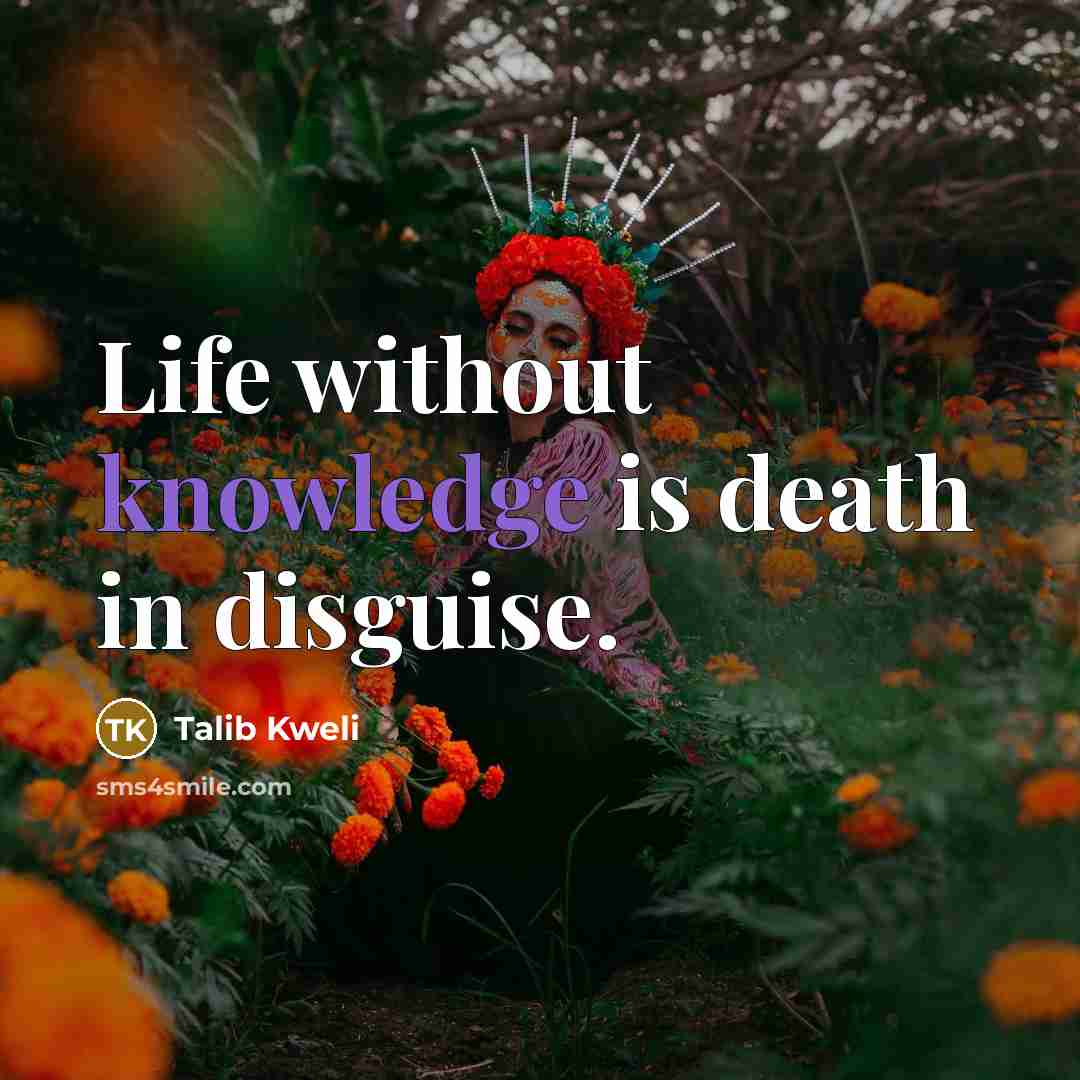 “Life without knowledge is death in disguise.…” quote by Talib Kweli