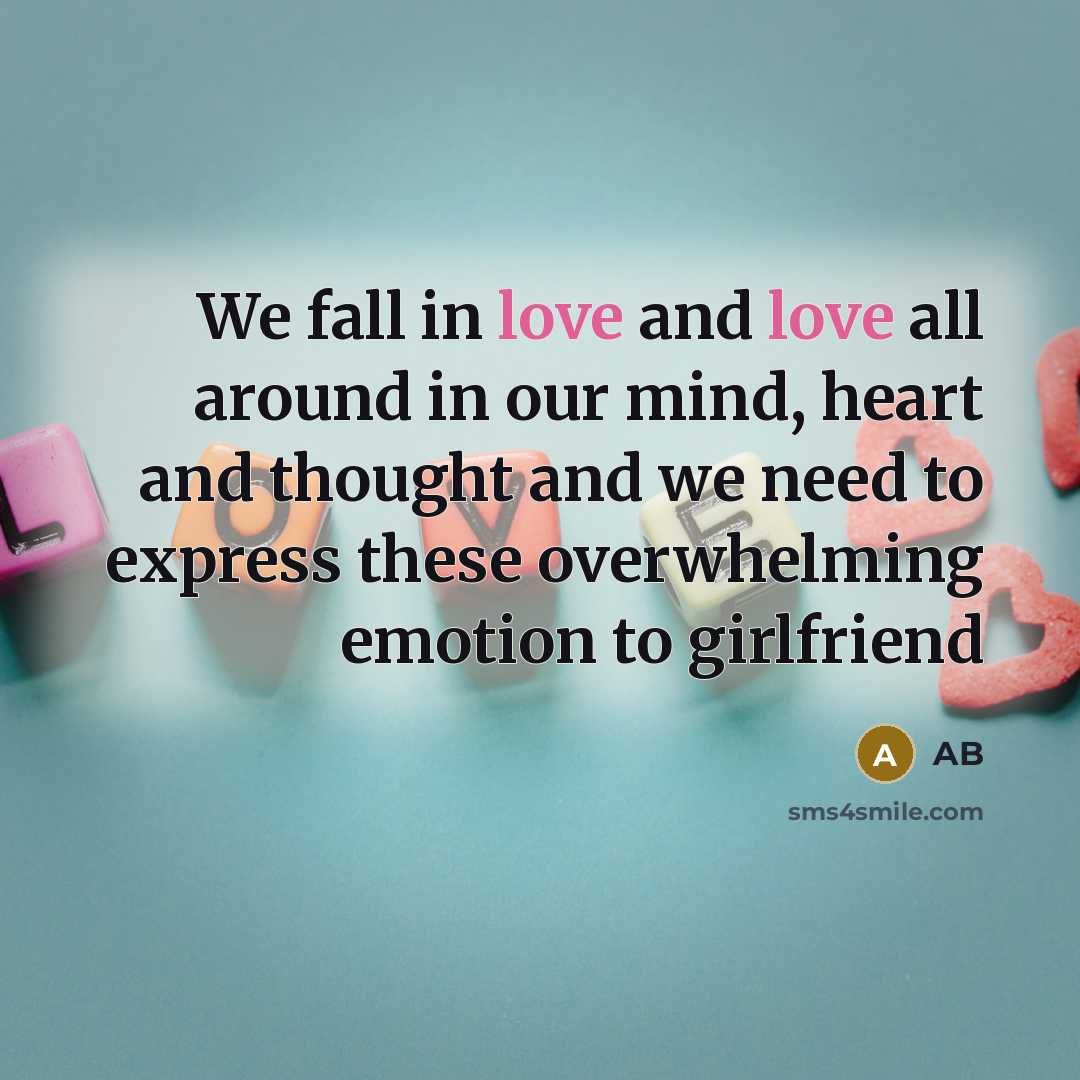 “We fall in love and love all around in our…” quote by AB