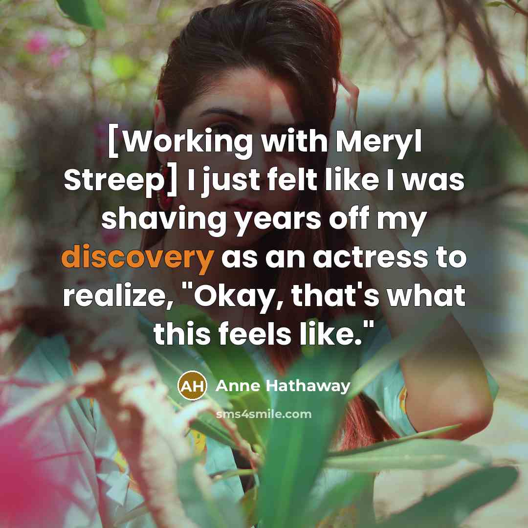 “[Working with Meryl Streep] I just felt like I was…” quote by Anne Hathaway