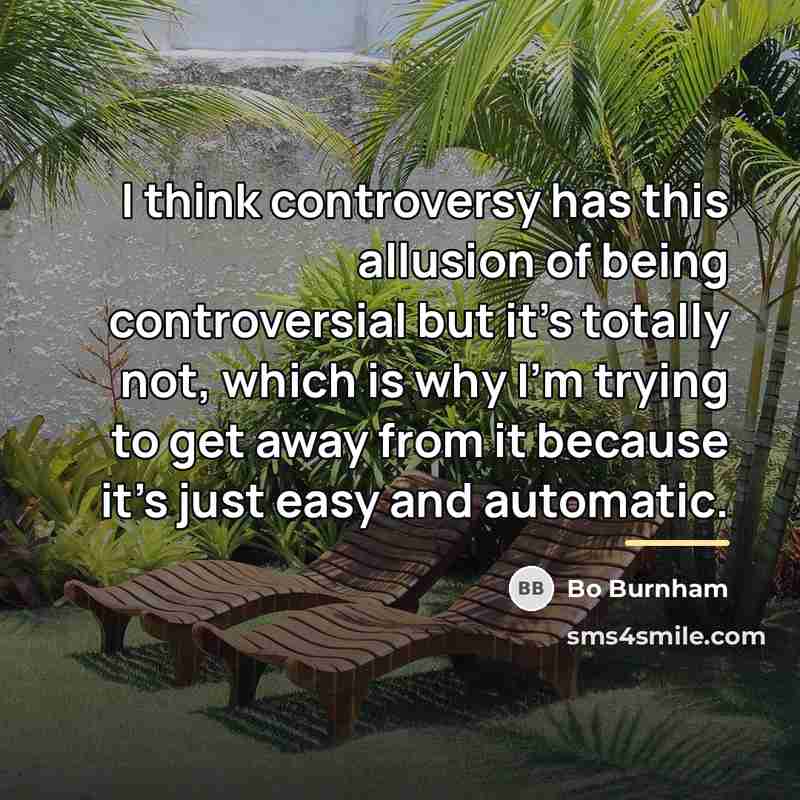 “I think controversy has this allusion of being controversial but…” quote by Bo Burnham