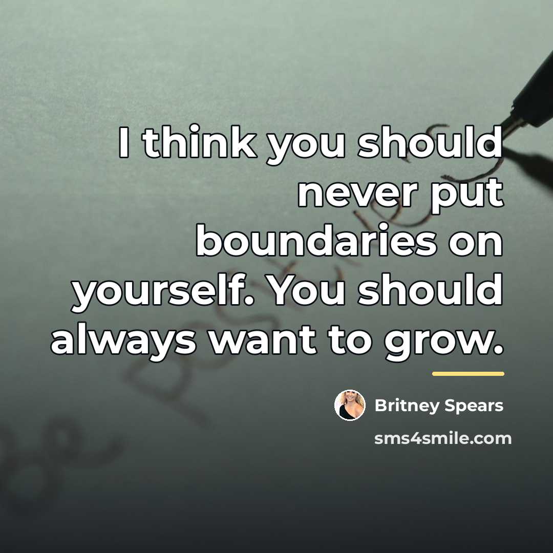 “I think you should never put boundaries on yourself. You…” quote by Britney Spears