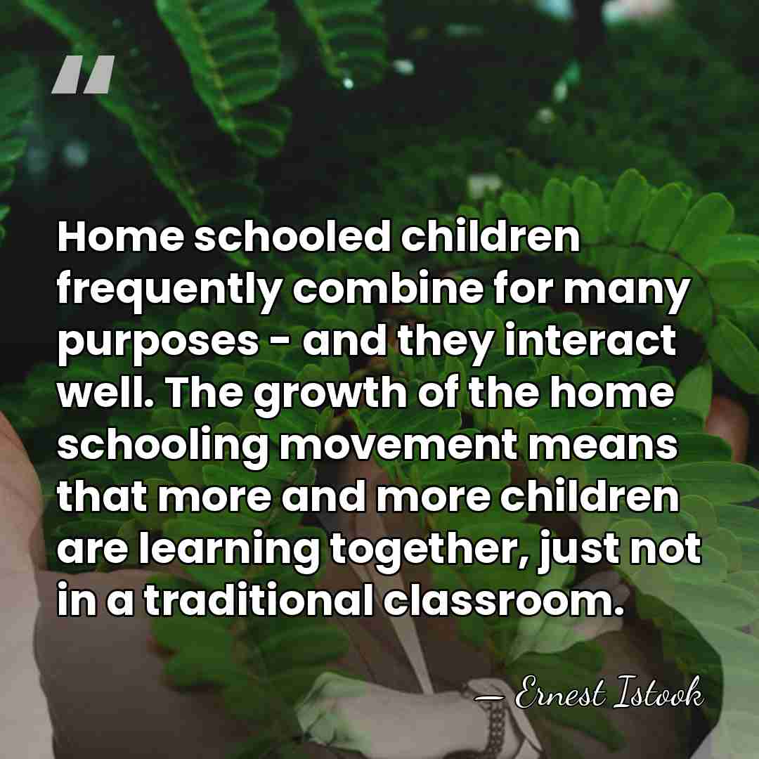 Home schooled children frequently combine for many purposes - and they interact&hellip; - Ernest Istook