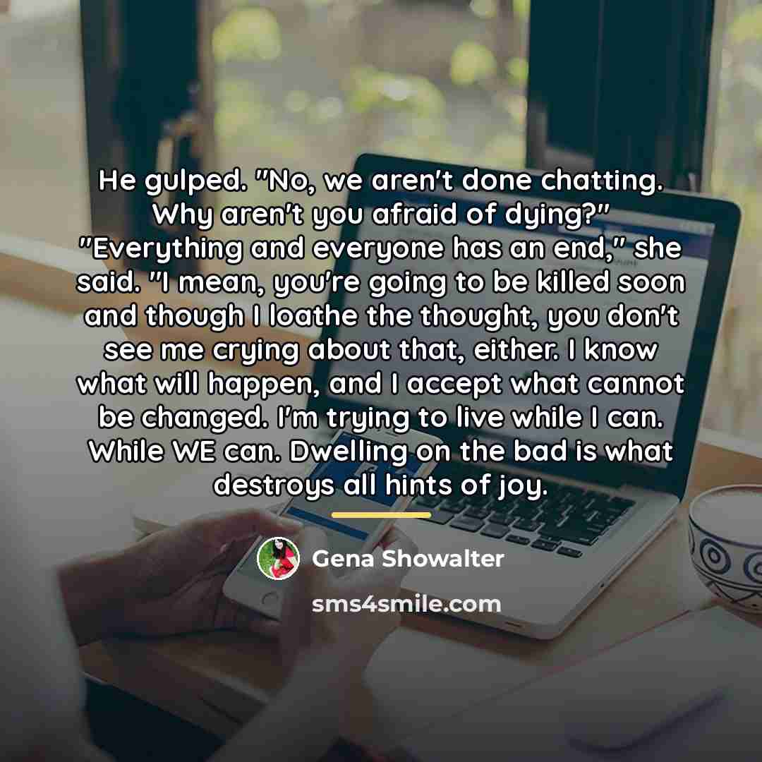 “He gulped. "No, we aren't done chatting. Why aren't you…” quote by Gena Showalter